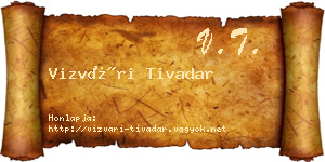 Vizvári Tivadar névjegykártya